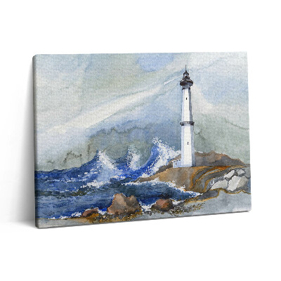 Obraz canvas 80x60 cm Velký akvarel a maják