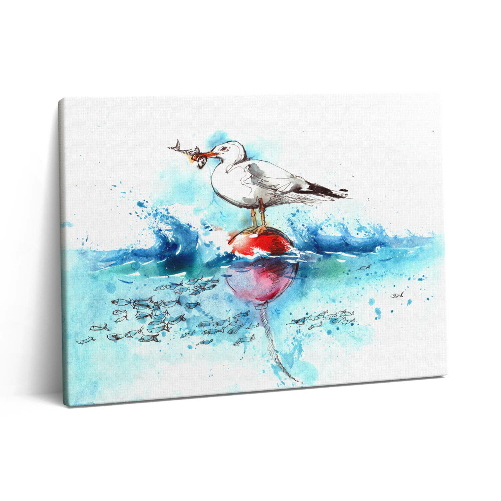 Obraz z fotografie na plátně 80x60 cm Malovaný racek