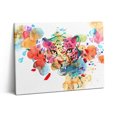 Obraz z fotografie na plátně 80x60 cm Divoká kočka Barevná abstrakce