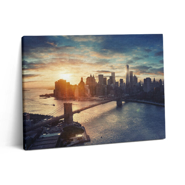 Obraz canvas 80x60 cm Newyorský Manhattan a západ slunce