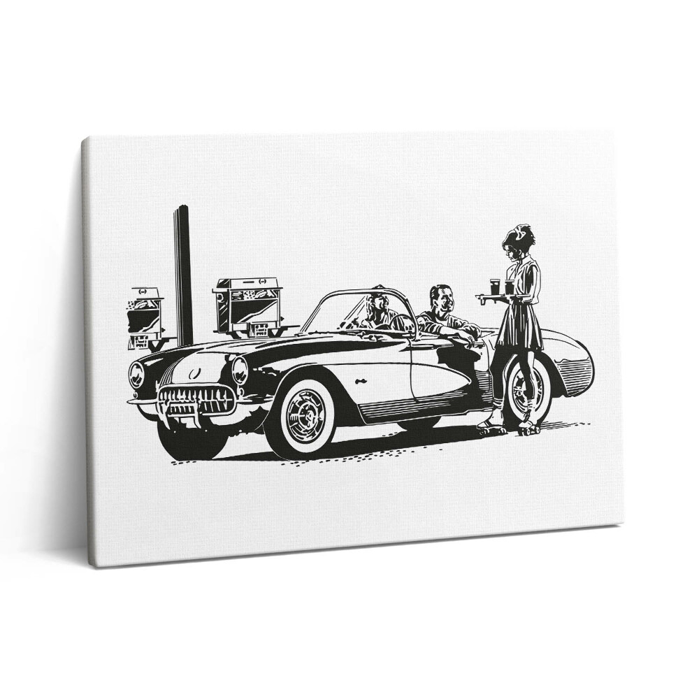 Obraz z fotografie na plátně 80x60 cm Ilustrace retro automobilu
