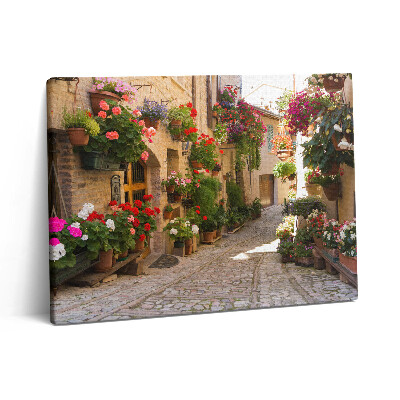 Obraz canvas 80x60 cm Alej s květinami