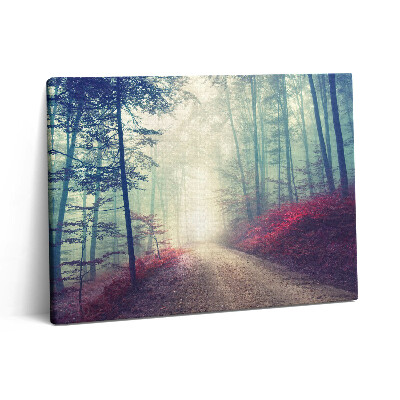 Obraz z fotografie na plátně 80x60 cm Cesta v mlhavém podzimním lese