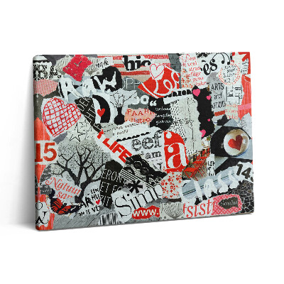 Obraz z fotografie na plátně 80x60 cm Moodboard se srdíčky