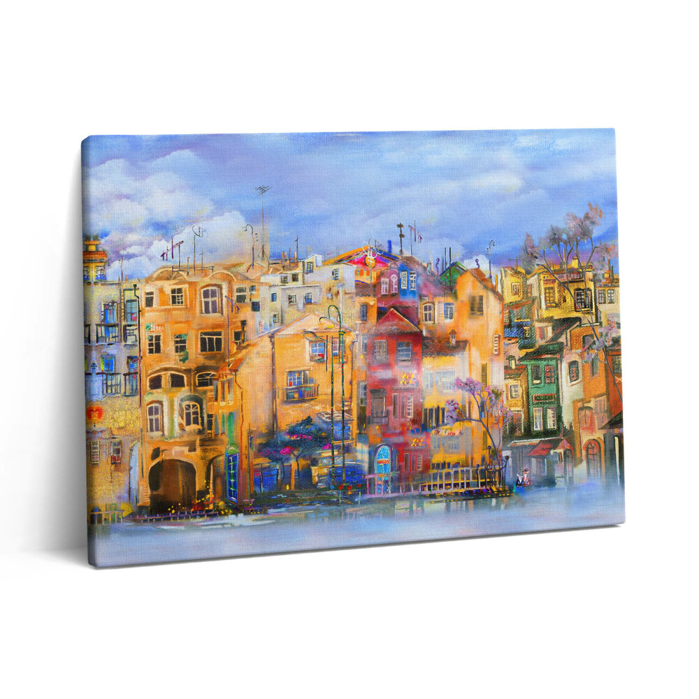 Obraz na plátně 80x60 cm Olejomalba zobrazující architekturu města