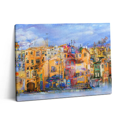 Obraz na plátně 80x60 cm Olejomalba zobrazující architekturu města