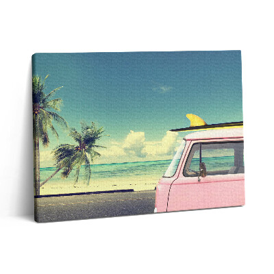 Obraz na plátně 80x60 cm Auto se surfovacím prknem