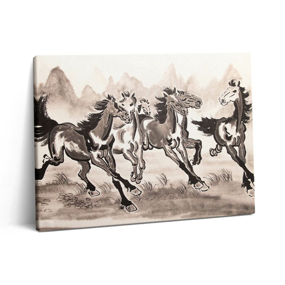 Obraz canvas 80x60 cm Cválající koně