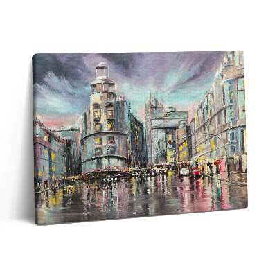Obraz na plátně 80x60 cm Deštivé město - procházka v dešti