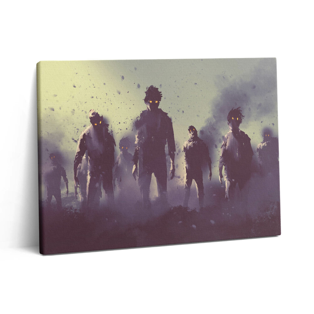 Obraz z fotografie na plátně 80x60 cm Zombíci o halloweenské noci