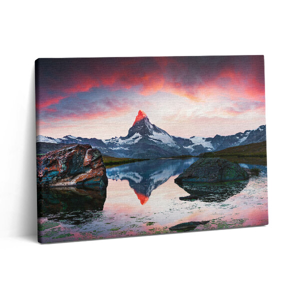 Obraz canvas 80x60 cm Stelliské jezero Matterhorn