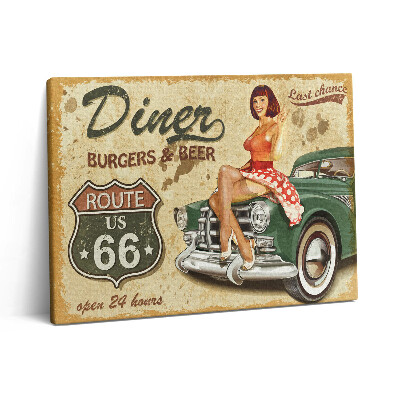 Obraz canvas 80x60 cm Vintage plakát Route 66