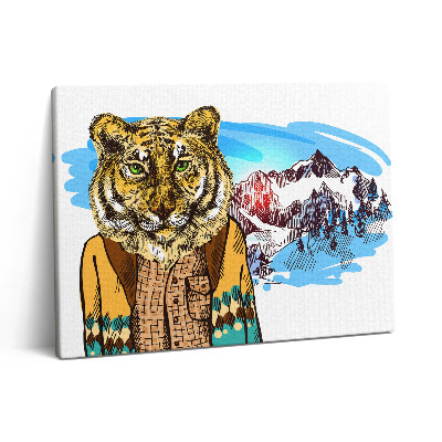 Obraz z fotografie na plátně 80x60 cm Tygr ve svetru