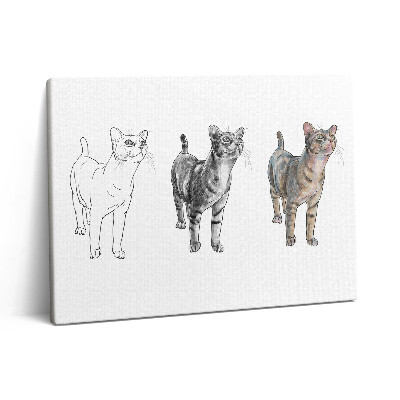 Obraz z fotografie na plátně 80x60 cm Ilustrace roztomilé zvědavé kočky