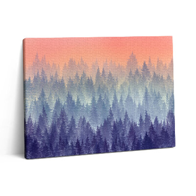 Obraz canvas 80x60 cm Les v mlze