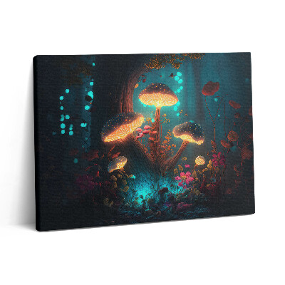 Obraz z fotografie na plátně 80x60 cm Les a kouzelné houby