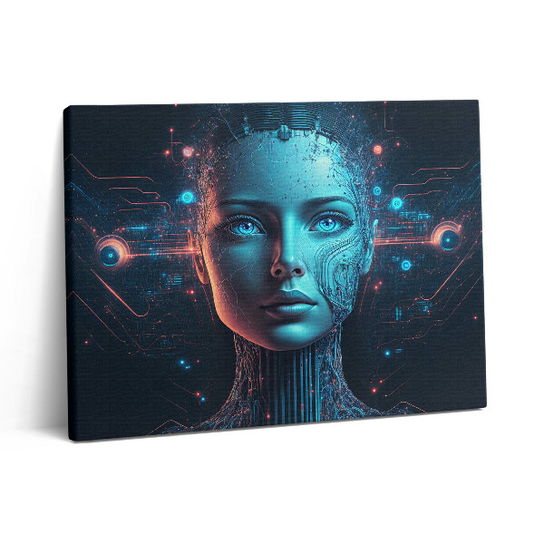 Obraz z fotografie na plátně 80x60 cm Umělá inteligence ženského robota