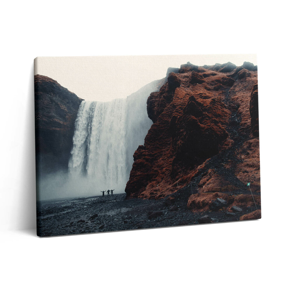 Obraz canvas 80x60 cm Islandská krajina vodopád