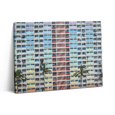 Obraz z fotografie na plátně 80x60 cm Barevná budova v Hongkongu