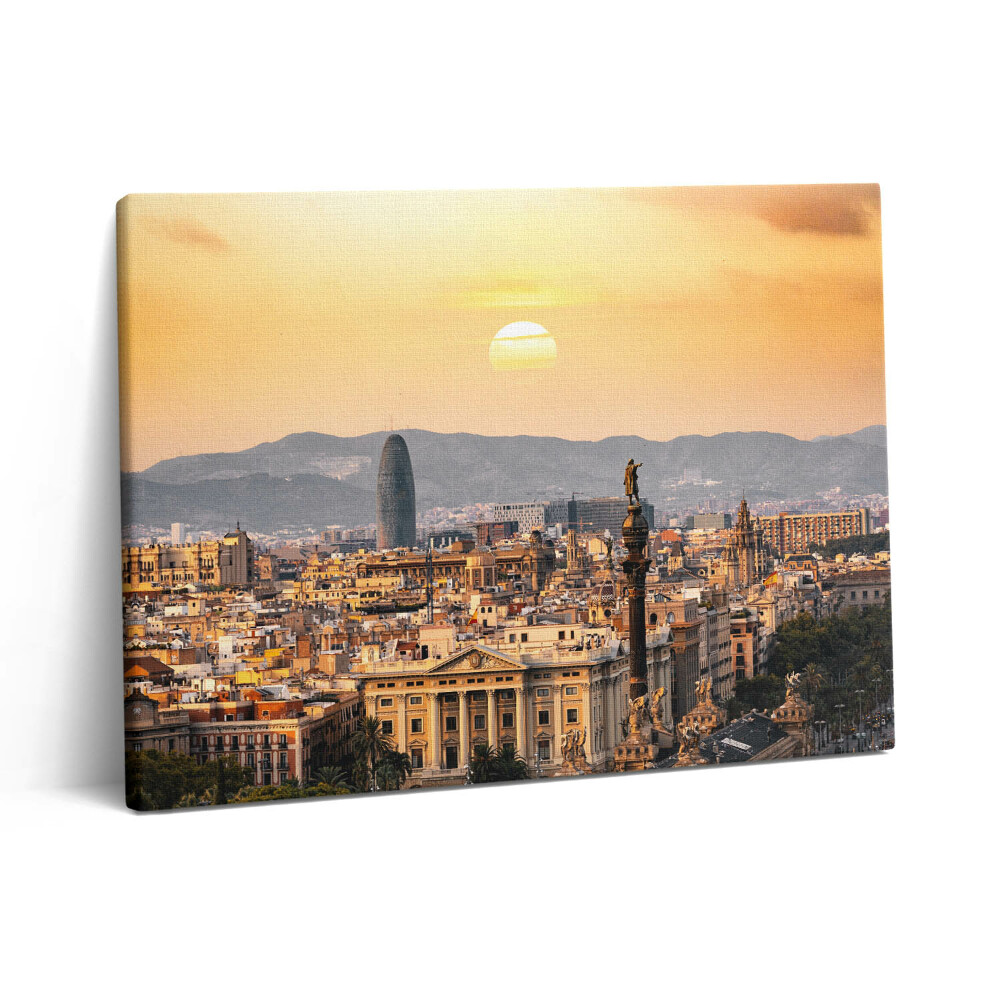 Obraz canvas 80x60 cm Krajina chrámu Sagrada Familia v Barceloně