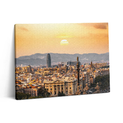 Obraz canvas 80x60 cm Krajina chrámu Sagrada Familia v Barceloně