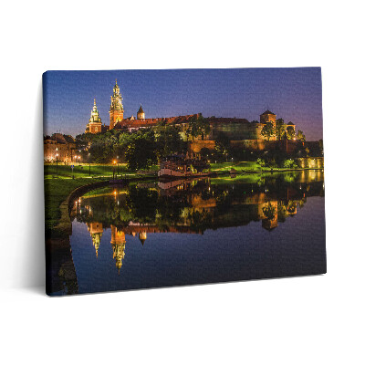 Obraz canvas 80x60 cm Hrad Wawel v noci