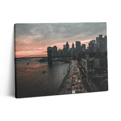 Obraz na plátně 80x60 cm Letecký pohled na město za úsvitu