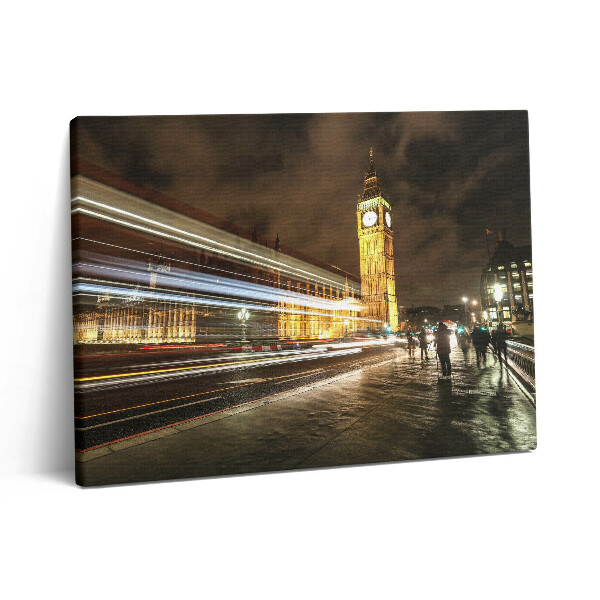 Obraz canvas 80x60 cm Big Ben v noci Rychlost světla