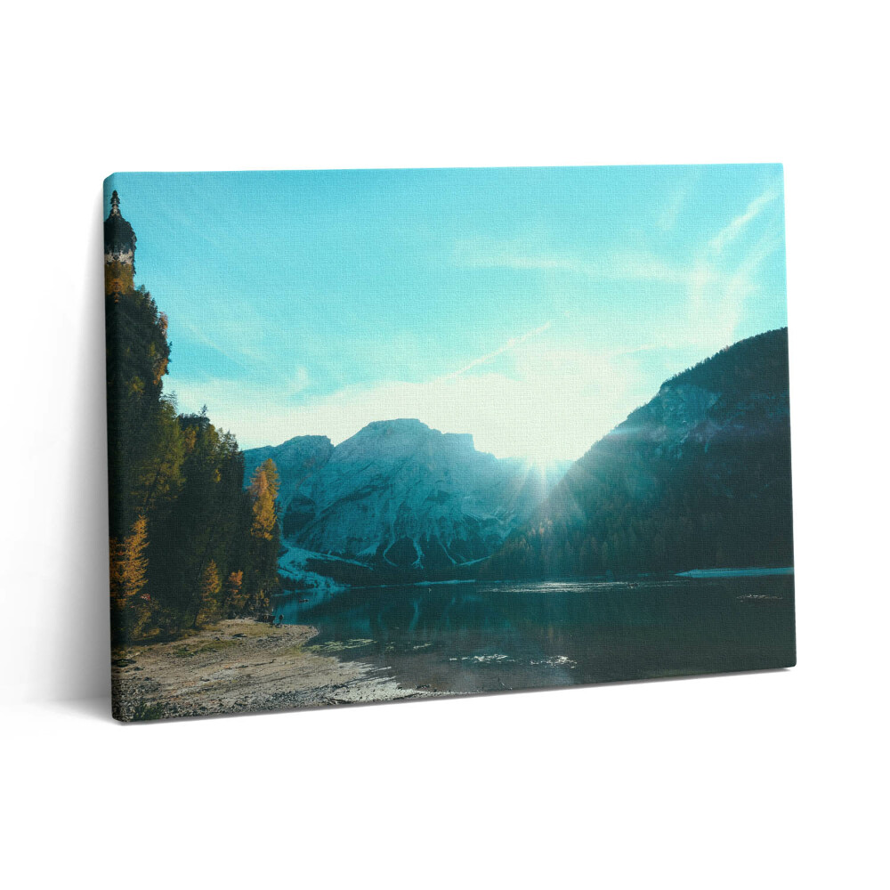 Obraz canvas 80x60 cm Hory a řeka v Polsku