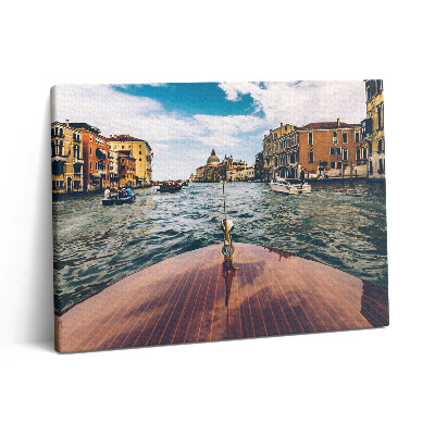 Obraz na plátně 80x60 cm Motorový člun na řece