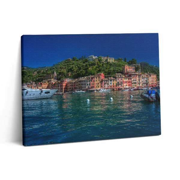 Obraz z fotografie na plátně 80x60 cm Lodě plující v Portofinu