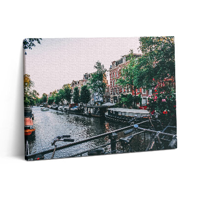 Obraz na plátně 80x60 cm Jízdní kola na mostě