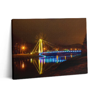 Obraz z fotografie na plátně 80x60 cm Most na řece Visle v Ustroni