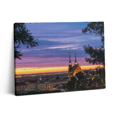 Obraz canvas 80x60 cm Východ slunce v Brně