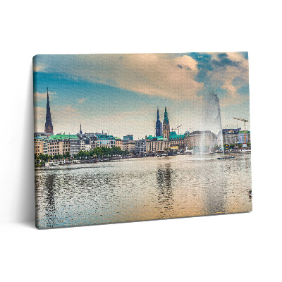 Obraz z fotografie na plátně 80x60 cm Binnenalster v Hamburku