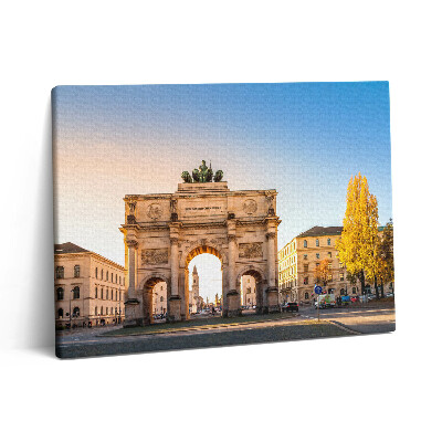 Obraz z fotografie na plátně 80x60 cm Vítězný oblouk v Mnichově