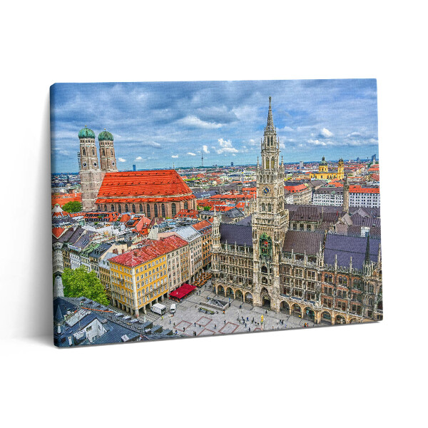 Obraz na plátně 80x60 cm Radnice na Mariánském náměstí v Mnichově