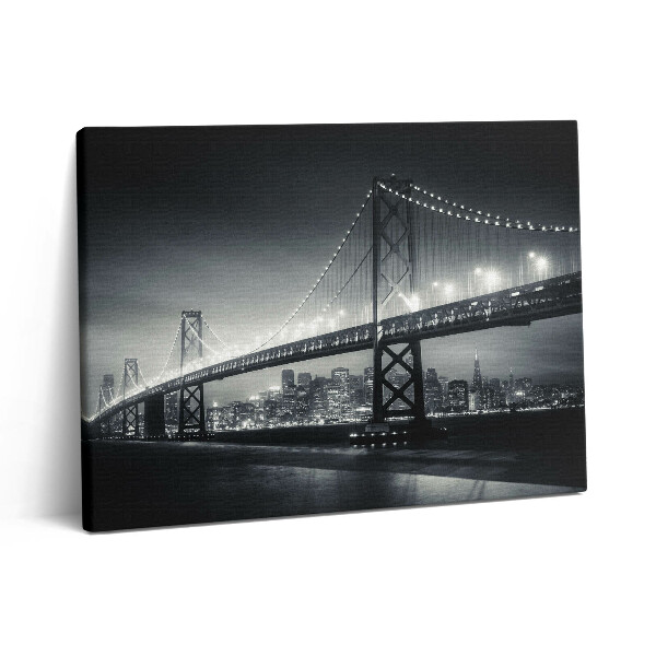 Obraz na plátně 80x60 cm Sanfranciský most v noci