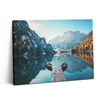 Obraz canvas 80x60 cm Lodě na jezeře