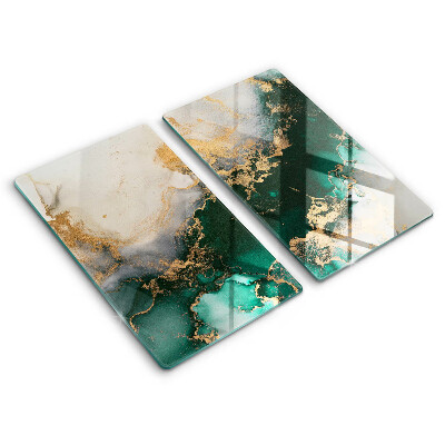Skleněná deska za sporák 2 sztuki Vícebarevný mramor
