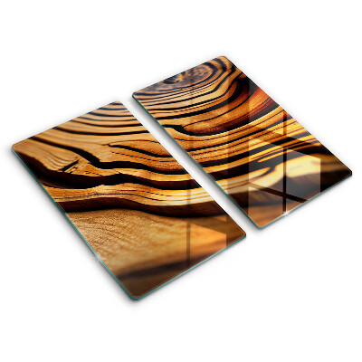 Skleněná deska za sporák 2 sztuki Dřevěný kmen