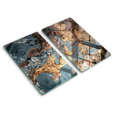 Ochranná deska za plynový sporák 2 sztuki Zlatá skalní struktura