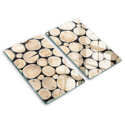 Ochranná deska za plynový sporák 2 sztuki Dřevěné kmeny stromů