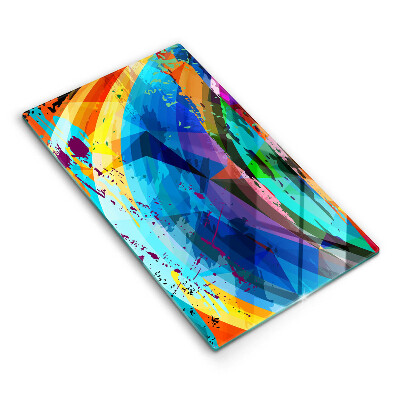 Skleněná deska za sporák Barevné skvrny od barev