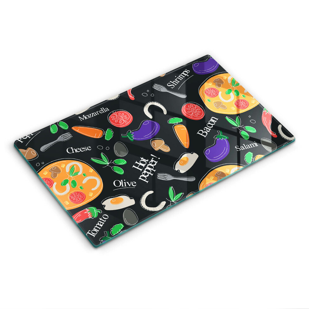 Skleněná deska za sporák Ilustrace jídla