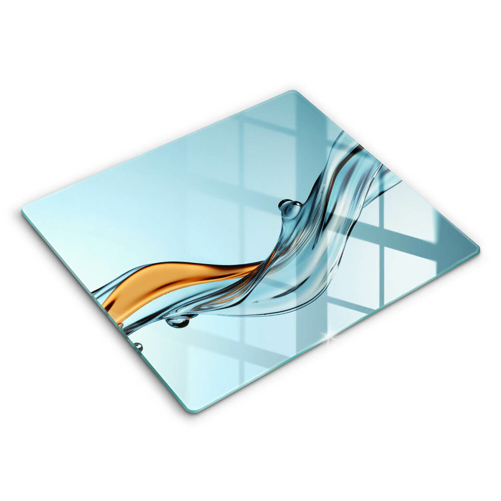 Kryt na indukční desku 60x52 cm Voda na modrém pozadí