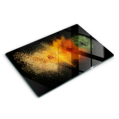 Skleněná deska za plynový sporák 80x52 cm Barevné koření