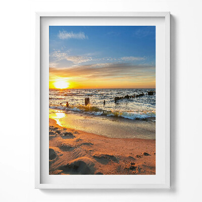 Obraz v rámu Východ slunce nad mořem