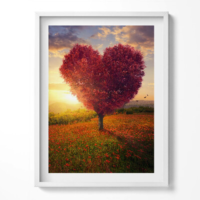 Obraz v rámu Strom lásky ve tvaru srdce