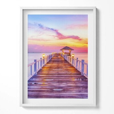 Obraz v rámu Zalesněný most v přístavu